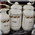 P19. Dutch porcelain canister set. 